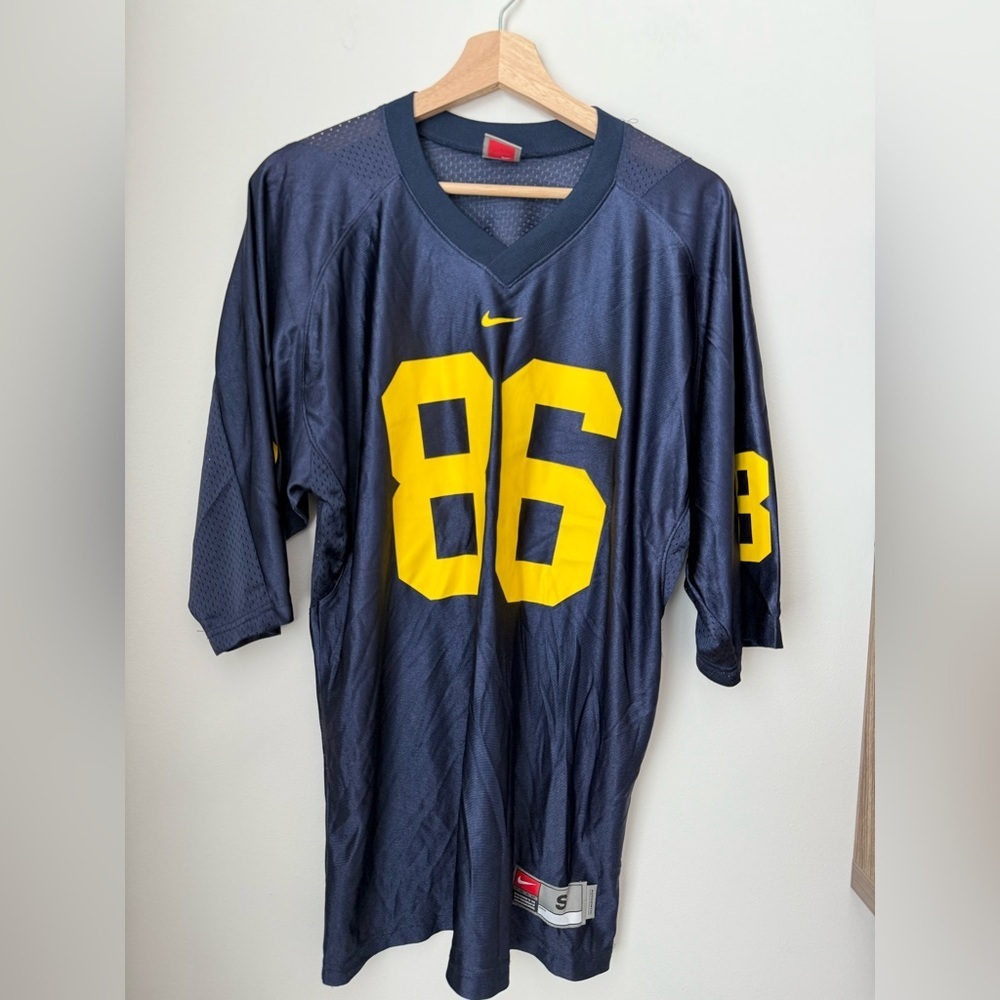 Michigan Wolverines Jersey Blue Nike 86 Mesh Football Center ,Size S